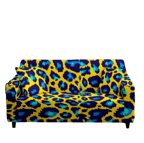 Housse de Canapé Extensible <br> Léopard Jaune