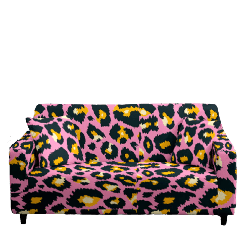 Housse de Canapé Extensible <br> Léopard Rose