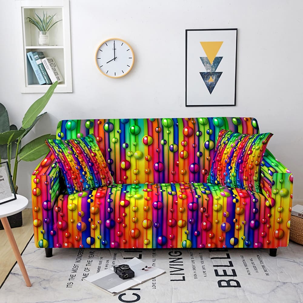 Housse de Canapé Extensible <br> Multicolore