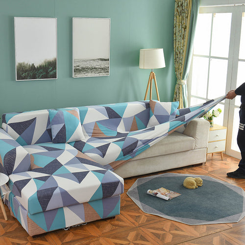 Housse de Canapé <br> Géométrique Bleu Turquoise