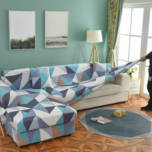 Housse de Canapé <br> Géométrique Bleu Turquoise