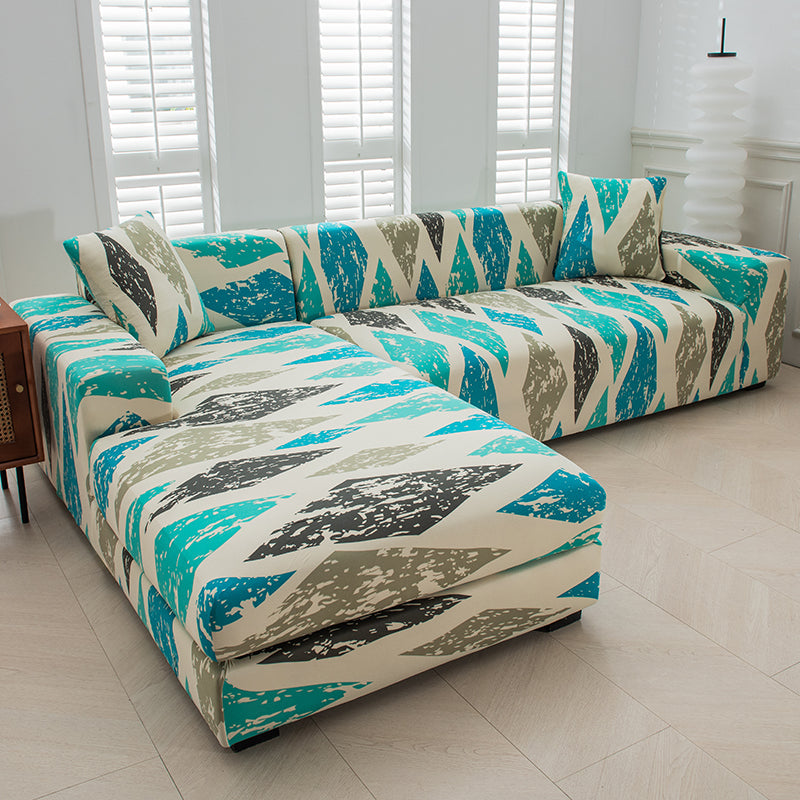 Housse de Canapé <br> Géométrique Bleu