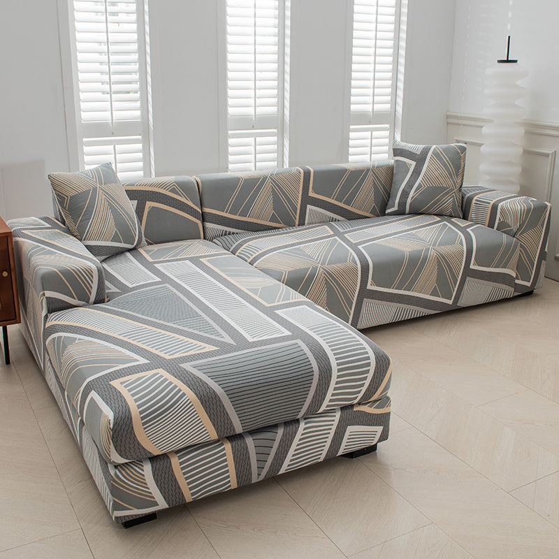 Housse de Canapé <br> Géométrique Gris Beige