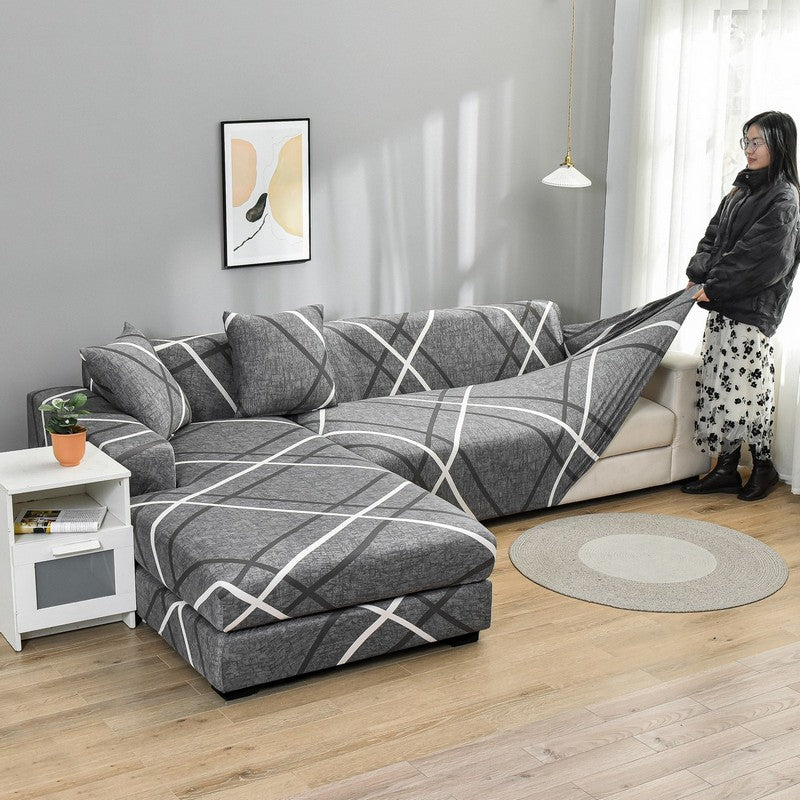 Housse de Canapé <br> Géométrique Gris Chiné