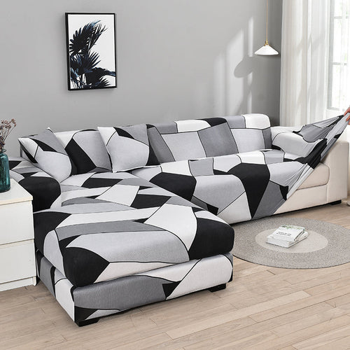 Housse de Canapé <br> Géométrique Gris Clair
