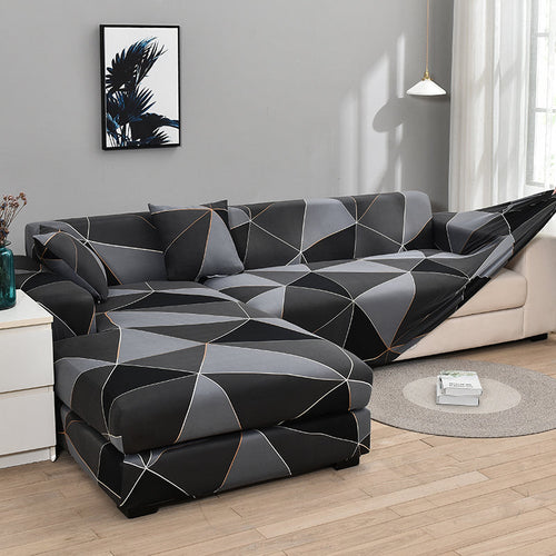 Housse de Canapé <br> Géométrique Gris Foncé