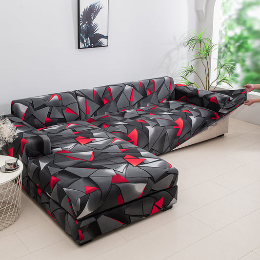 Housse de Canapé <br> Géométrique Gris Rouge