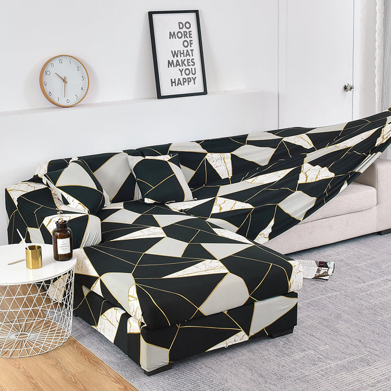 Housse de Canapé <br> Géométrique Noir et Blanc