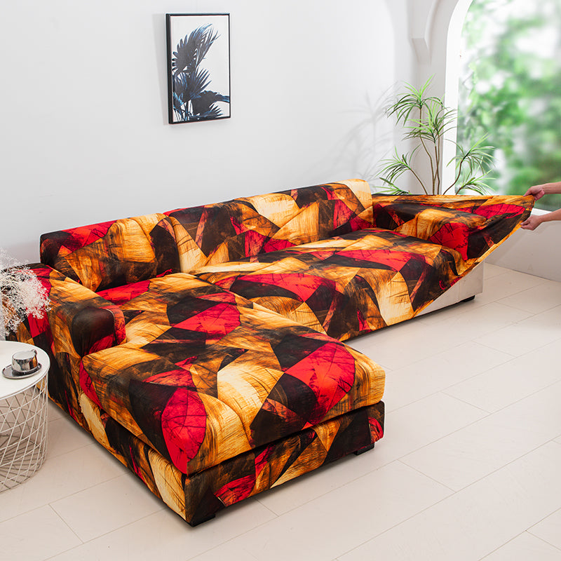 Housse de Canapé <br> Géométrique Rouge Feu