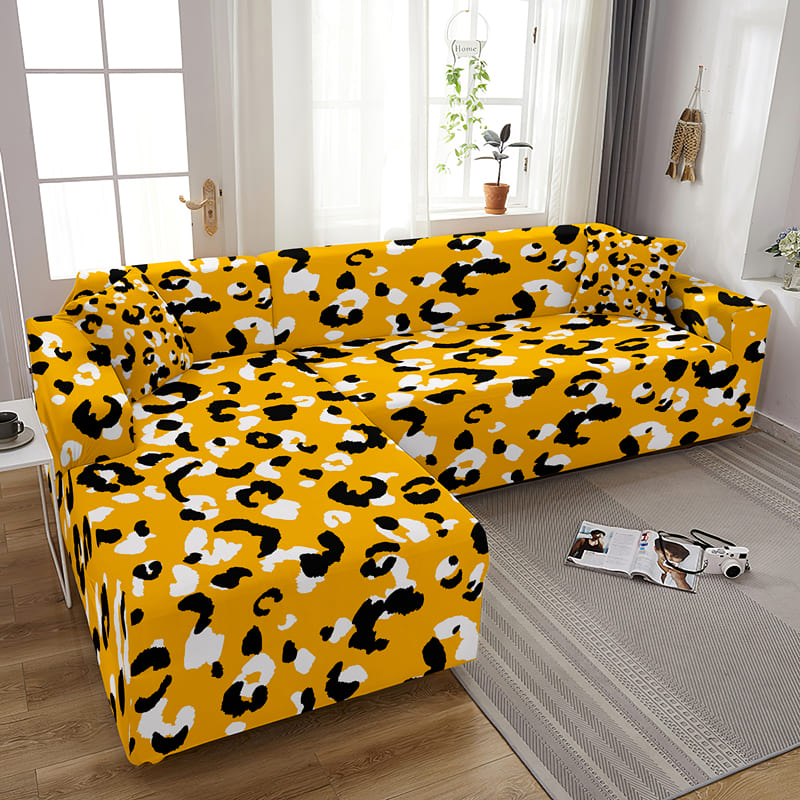 Housse de Canapé <br> Léopard Jaune
