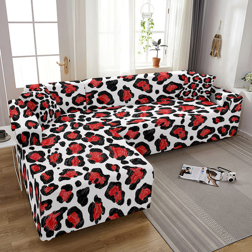 Housse de Canapé <br> Léopard Rouge