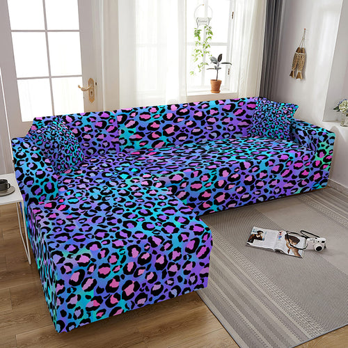 Housse de Canapé <br> Léopard Violet