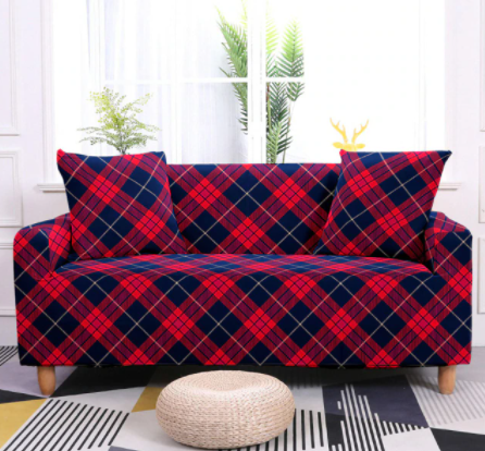 Housse Canapé <br>Moderne Ecossaise Rouge