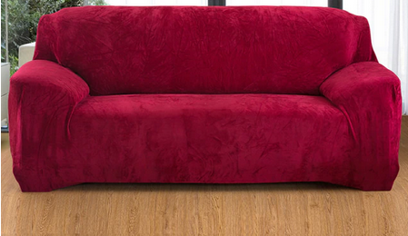 Housse Canapé <br> Velours Bordeaux