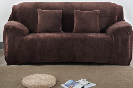 Housse Canapé <br> Velours Marron