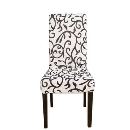Housse de chaise <br> Arabesque Noir et Blanc