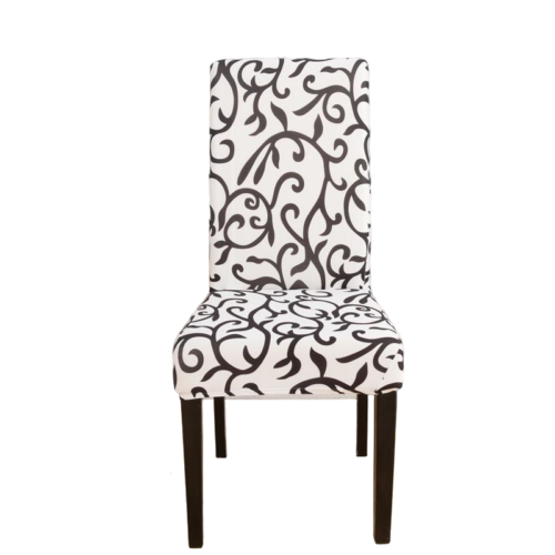 Housse de chaise <br> Arabesque Noir et Blanc