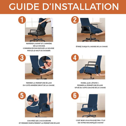 Housse de Chaise de Bureau -  Noir