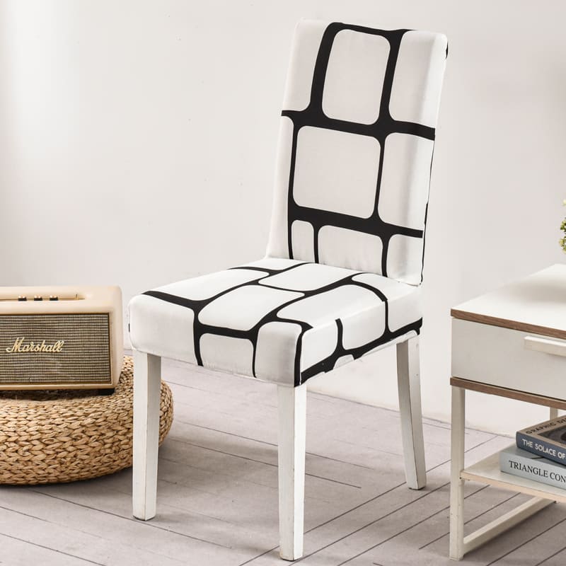 Housse de chaise <br> à carreaux abstraits