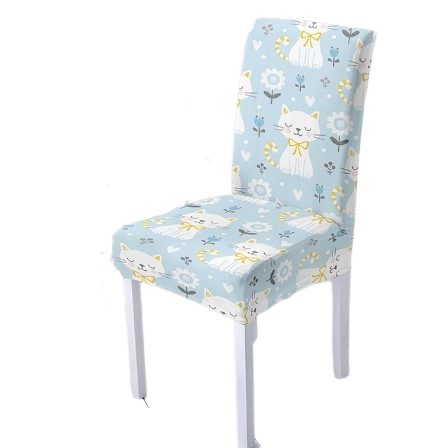 Housse de chaise <br> Chat Bleu