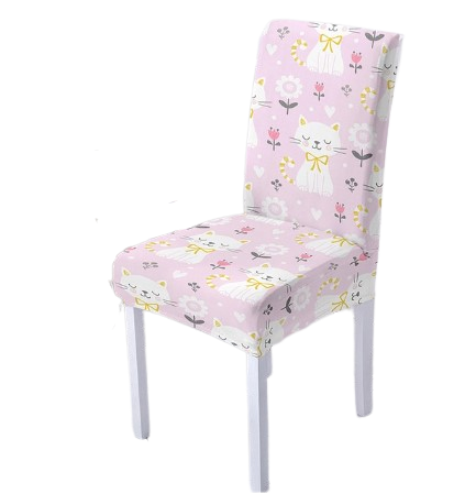 Housse de chaise <br> Chat Rose