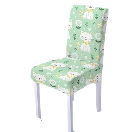 Housse de chaise <br> Chat Vert