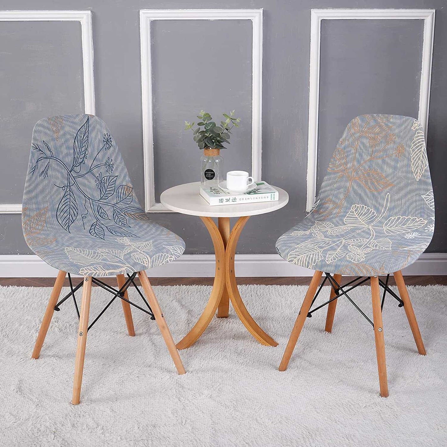 Housse de Chaise Scandinave à Motifs Moderne  - Tissu Épais et Doux
