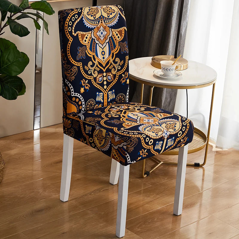 Housse de Chaise Extensible <br> Arabesque Dorée