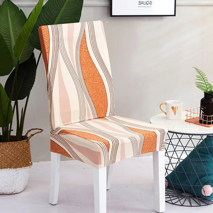 Housse de Chaise Extensible <br>  Courbes Terracotta