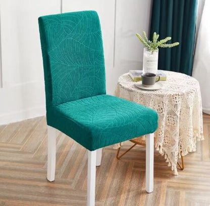 Housse de Chaise Extensible <br> Jacquard Vert Emeraude