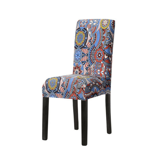 Housse de Chaise Extensible <br> Moderne Bleu et Rouge