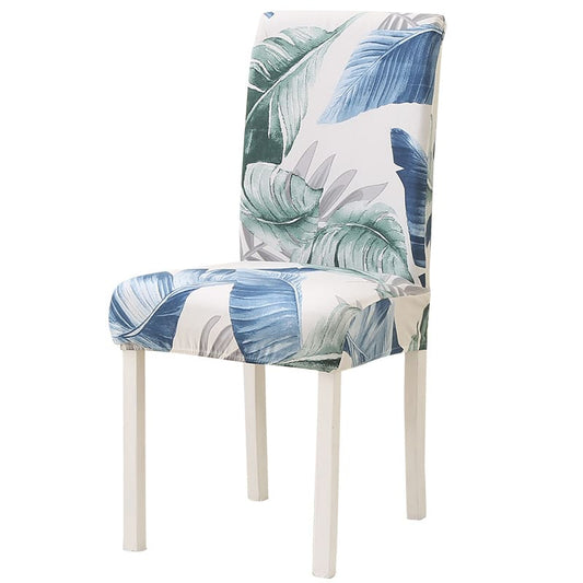 Housse de chaise <br> feuilles aqua