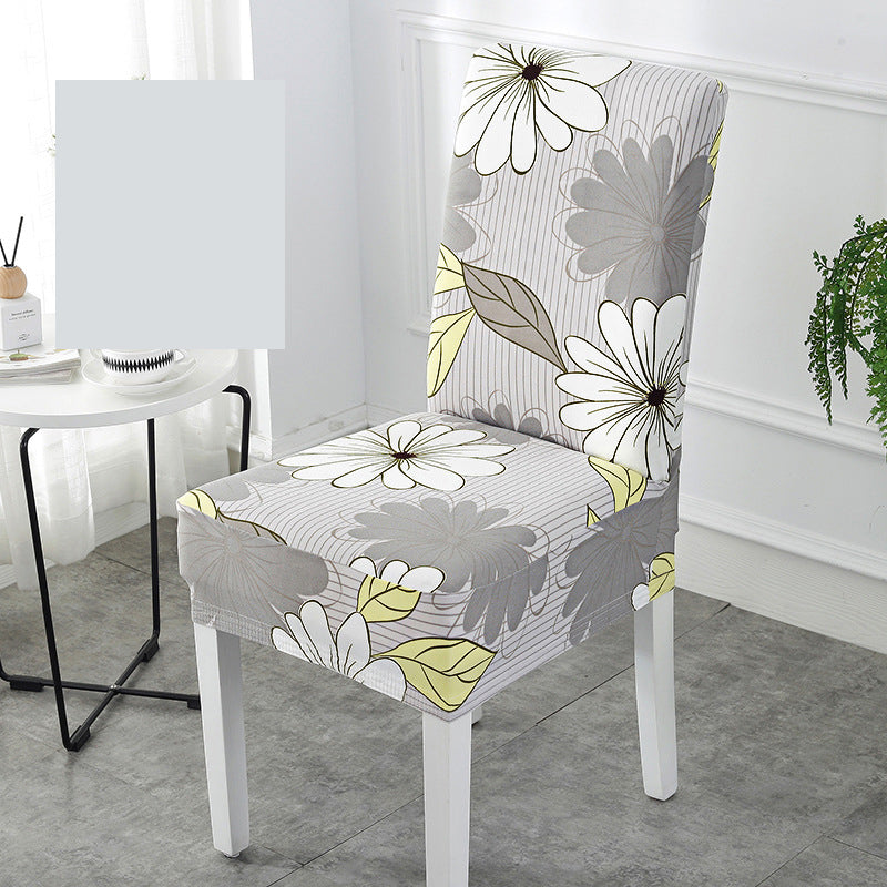 Housse de chaise <br> Fleurie Gris