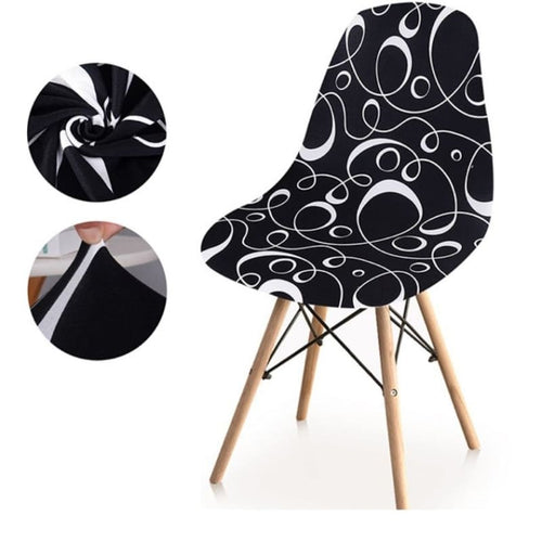 Housse de Chaise - Motif Noir et Blanc