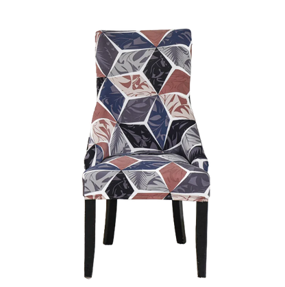 Housse de chaise Inclinée <br> Géométrique Bleu Rose