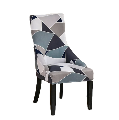 Housse de chaise Inclinée <br> Géométrique Bleu