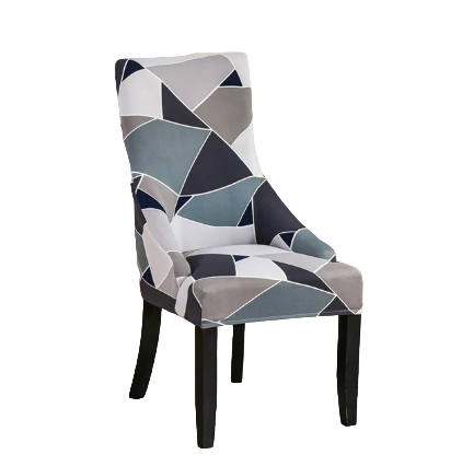 Housse de chaise Inclinée <br> Géométrique Bleu