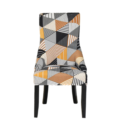 Housse de chaise Inclinée <br> Géométrique Orange
