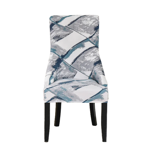 Housse de chaise Inclinée <br> Imprimée Bleu Gris