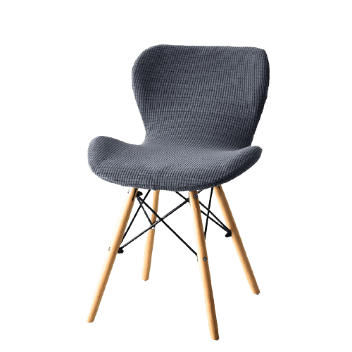 Housse de chaise <br> Incurvée gris foncé