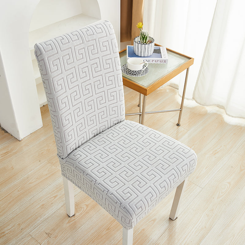 Housse de chaise <br>  Labyrinthe Gris Clair