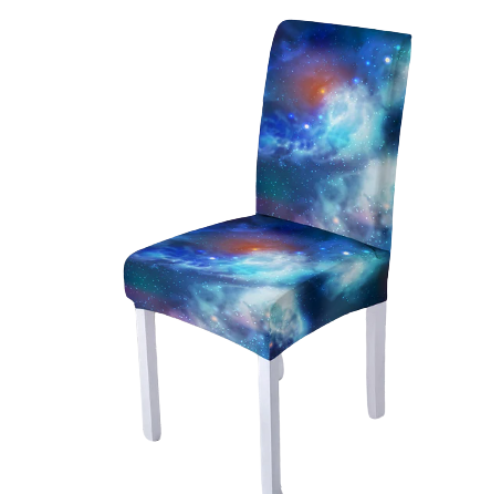 Housse de chaise <br> Marbrée Bleu Rouge