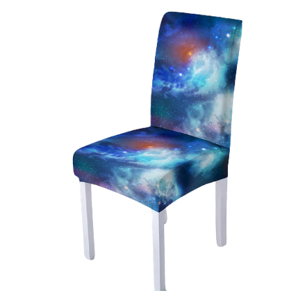 Housse de chaise <br> Marbrée Bleu Rouge