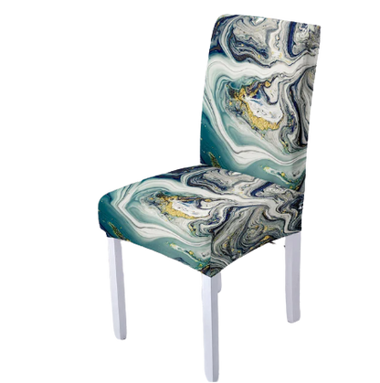 Housse de chaise <br> Marbrée Grise