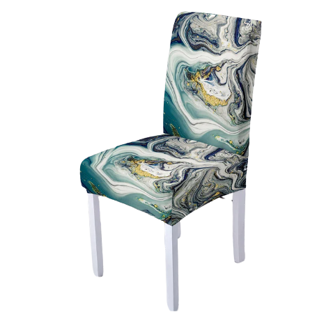 Housse de chaise <br> Marbrée Grise