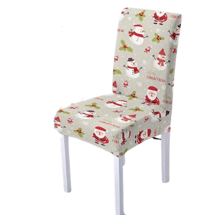 Housse de chaise <br> Merry Christmas Grise