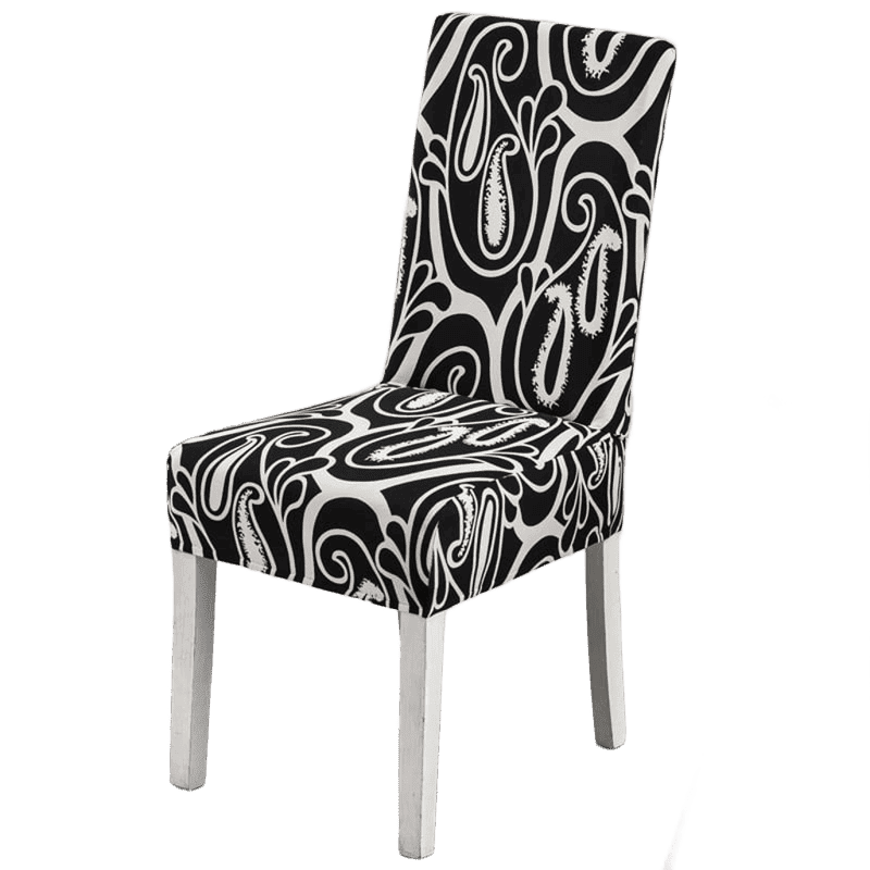 Housse de chaise <br> paisley noir