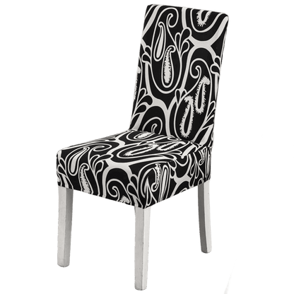 Housse de chaise <br> paisley noir