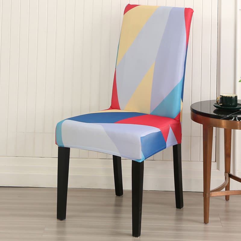 Housse de chaise <br> prisme coloré