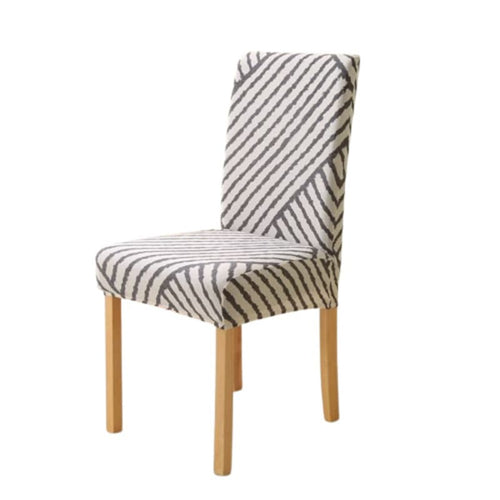 Housse de chaise <br> rayée diagonale